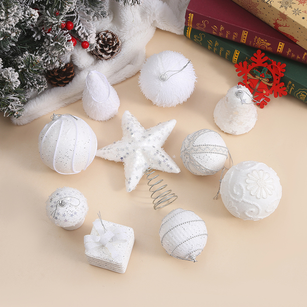 Christmas Hanging Ornaments Hanging Ball White Foam Ball Desktop Decoration Window Ceiling Decorative Ball Christmas Tree Decoration Pendant