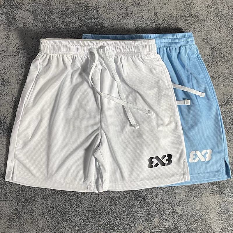 American Basketball Pants Mesh Shorts Men's Quick-Drying Knee-Length Three-Quarter Pants Fitness Running Training Sports Pants Summer