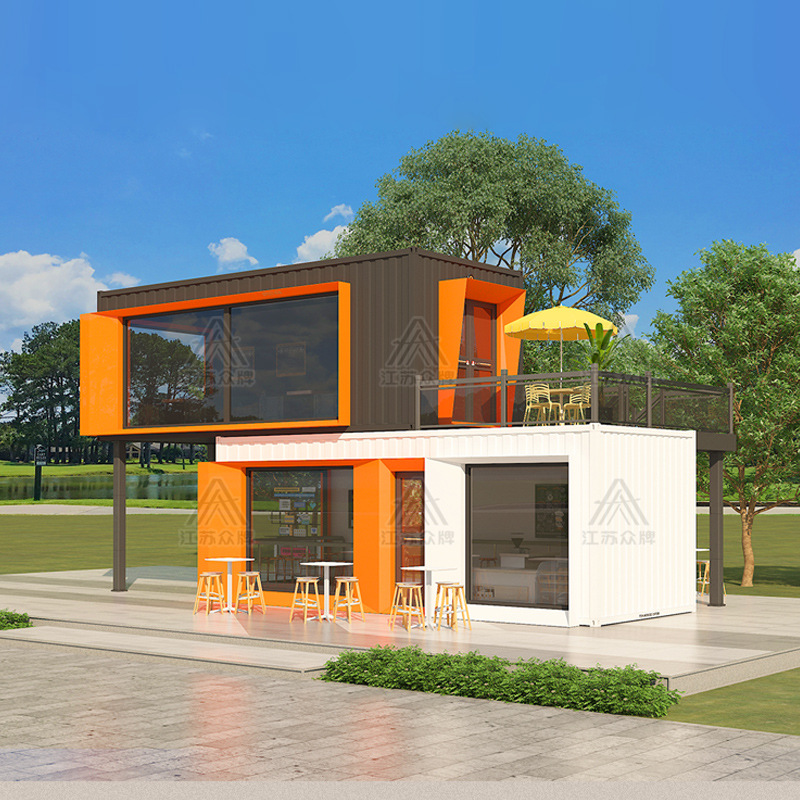 Contenedor casa móvil calle comercial café de doble capa tienda de té con leche área escénica calle de bocadillos tienda móvil quiosco