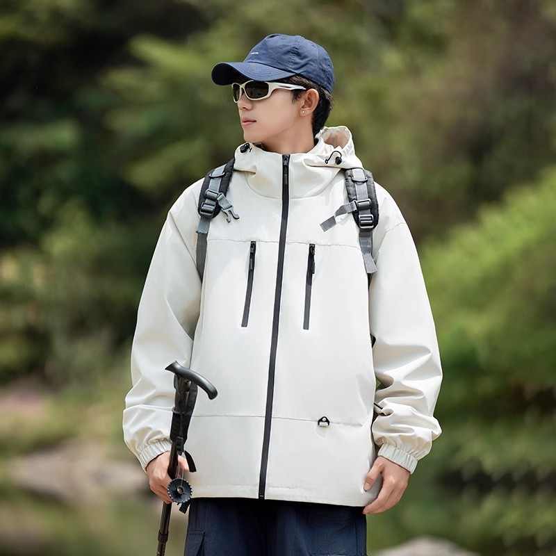 NASA春秋季防水登山服三合一可拆卸冲锋夹克外套男士2025新款衣服|undefined