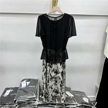 轩妮戈尔2428专柜新款夏季女装外塔+背心裙两件套雪纺连衣裙