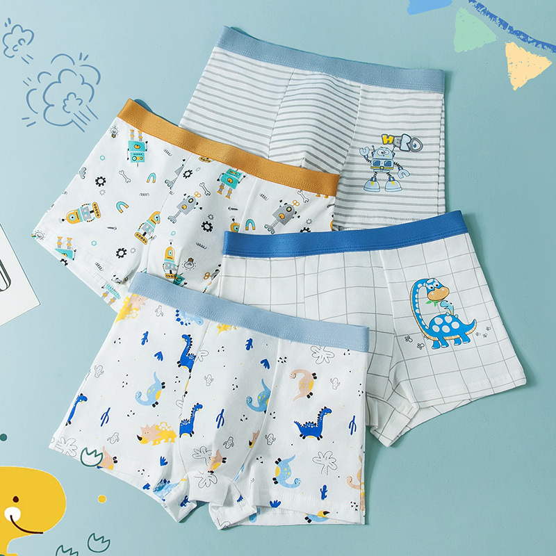 Boys' Underwear Cotton Summer Baby's Four-Corner Shorts Children's Cotton Big Boy's Trousers Boys' Boxer Shorts Thin
