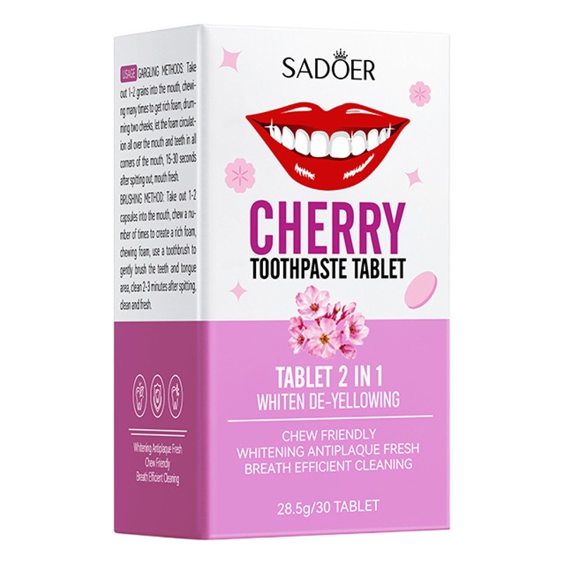 Cross-Border Solid Toothpaste Series Sadoer Sakura Whitening and Cleaning Toothpaste Foreign Trade Skin Care Products Wholesale