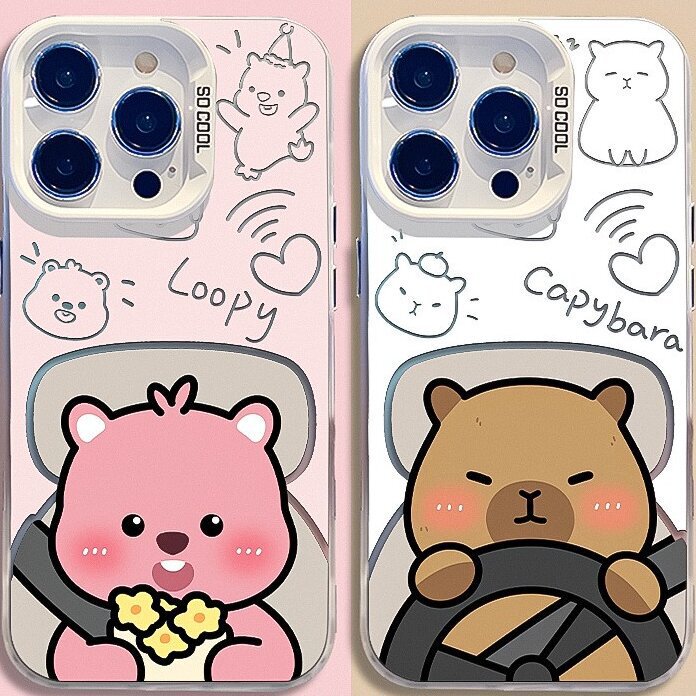 Suitable for Apple 16Promax Little Beaver Iphone14Plus Capibala 13 Couple Mobile Phone Case Loopy