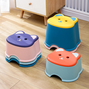 Household cartoon stool plastic thick round stool high stool small chair creative adult low stool bench children's foot stool