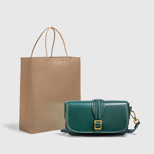 Z Home Bags Cross-Border New Product Tofu Bag Green Classic Clasp Single Shoulder Crossbody Bag Mini Versatile Small Square Bag