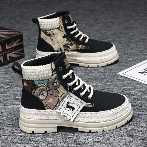Men's Loose-Fitting Casual Stylish Trendy Work Boots High-Top Men's Martin Boots Western Personality