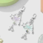 新款星星银色钻球钥匙扣