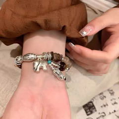 民族風吉象のブレスレットの女性の新型の古着の手串の新しい中国式の復古の百合の軽豪華な大衆の精巧な手品