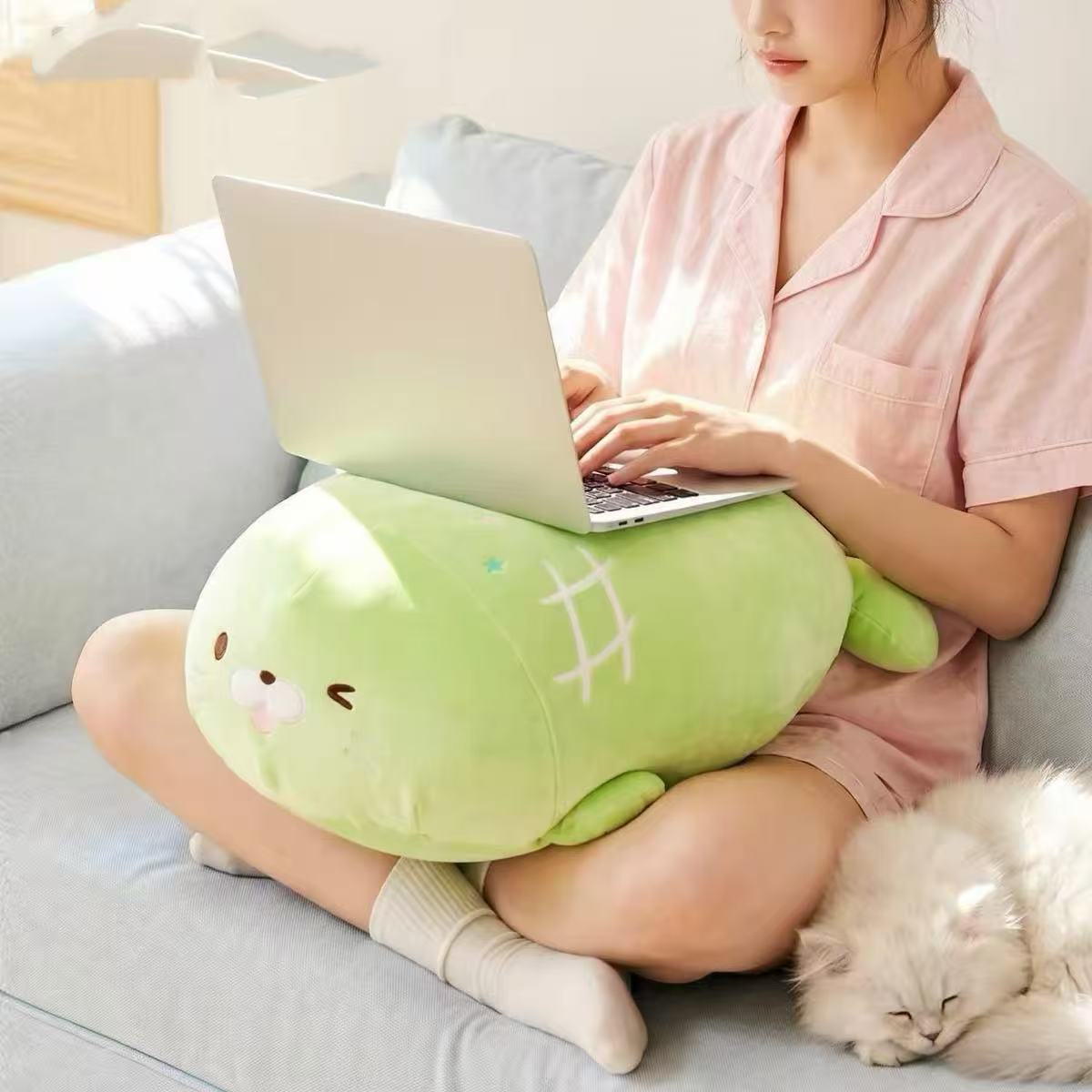 Dopamine-colored seal plush toy, perfect for office naps, photo shoots, and as a birthday gift