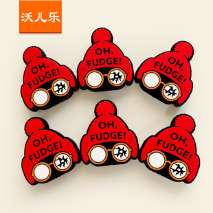 Cross-border new Christmas cap silicone beads cartoon food grade accessories beaded glasses cap