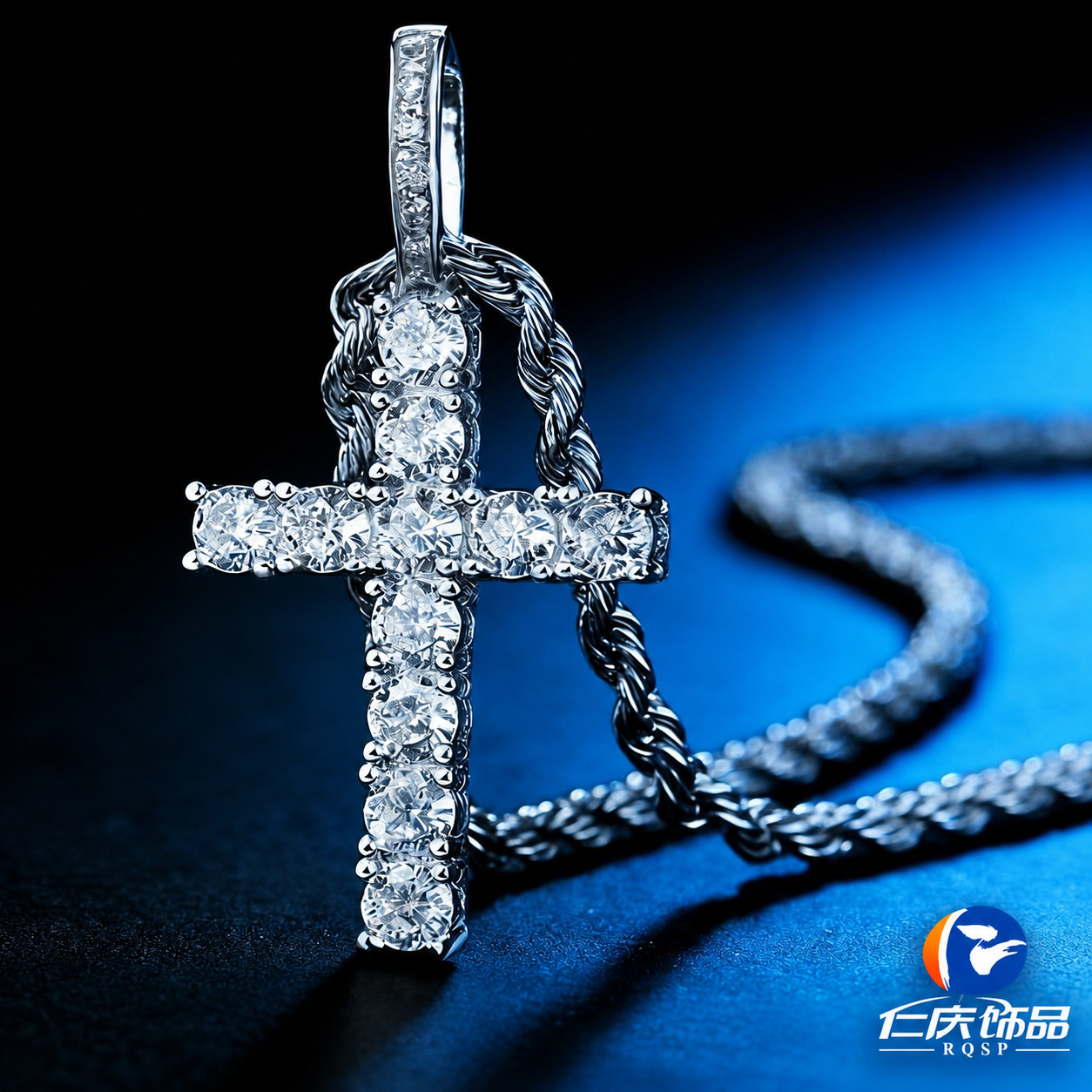 American-Style High-End Cross Pendant Men's Simple Jewelry Casual Hip-Hop Necklace Men's Popular Cross Necklace