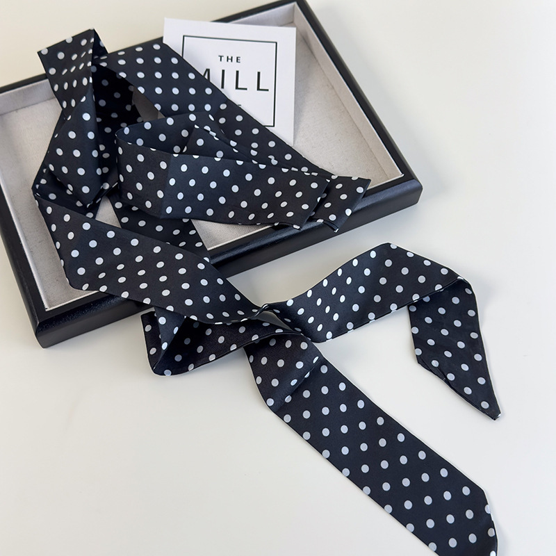 Foulard a pois donna, sciarpa lunga e sottile versatile_voghion.com