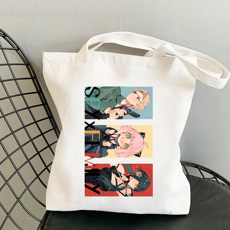 Anime periférico espía play House bolso de lona estudiante diario bolso de compras bolso