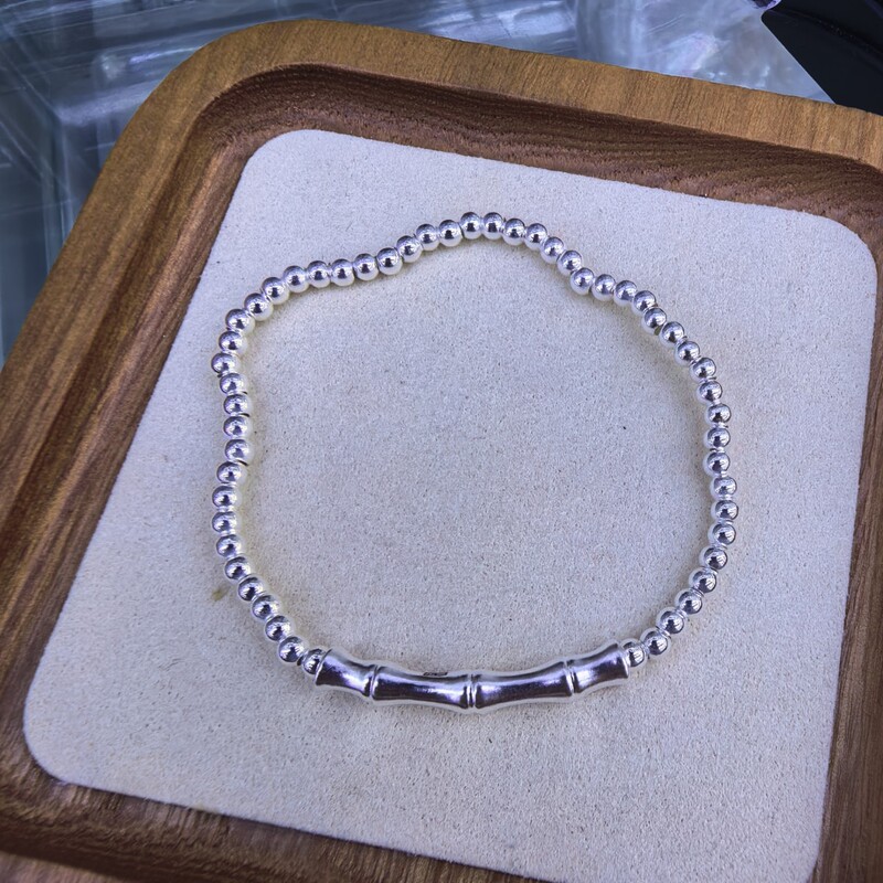 S925 Silver Bamboo Tube Spacer Beads DIY Beaded Bracelet Small Silver Tube Jewelry Wholesale S925 Silver Bamboo Tube Spacer Beads DIY Beaded Bracelet Small Silver Tube Jewelry Wholesale