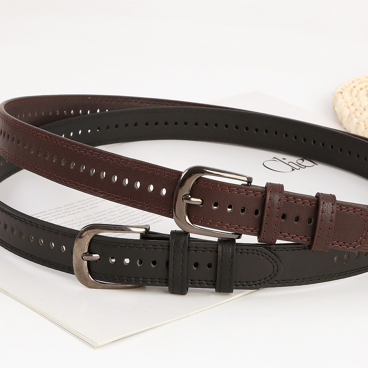 Cinturón retro jeans de mujer cinturón casual Cinturón simple para mujer decoración de estudiantes de moda de todo fósforo cinturón de pantalones simples