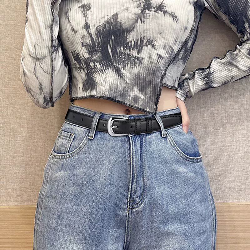 Женский мягкий ремень для брюк, женский новый ремень с пряжкой, женский универсальный повседневный нишевый джинсовый ремень