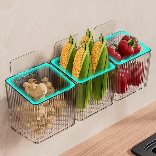 Kitchen storage basket shelf bathroom hanger basket bathroom wall storage box storage basket without drilling wall mounted