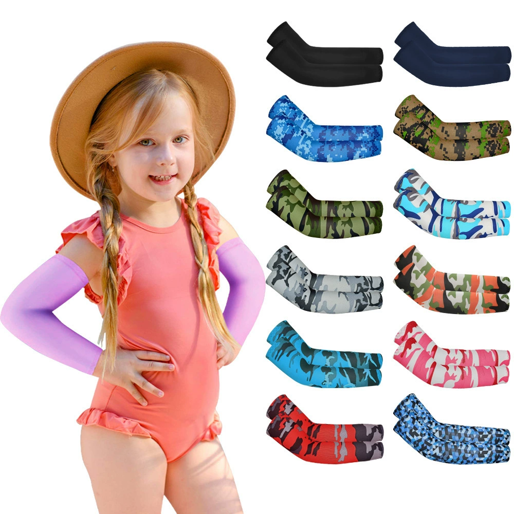 Летние тонкие детские нарукавники для защиты от солнца, дышащие для спорта на открытом воздухе для мальчиков и девочек, студенческие рукава для защиты от солнца Ice Silk arm