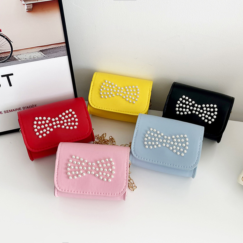 Bolsa de hombro coreana para niñas, bolso de perla dulce, bolso para bebés, bolso de moda mini pequeño, bolso para niños.