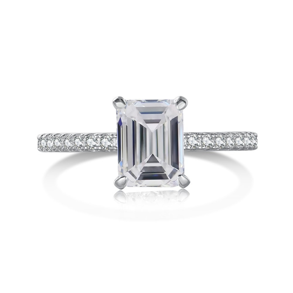 Corte verde esmeralda blanca