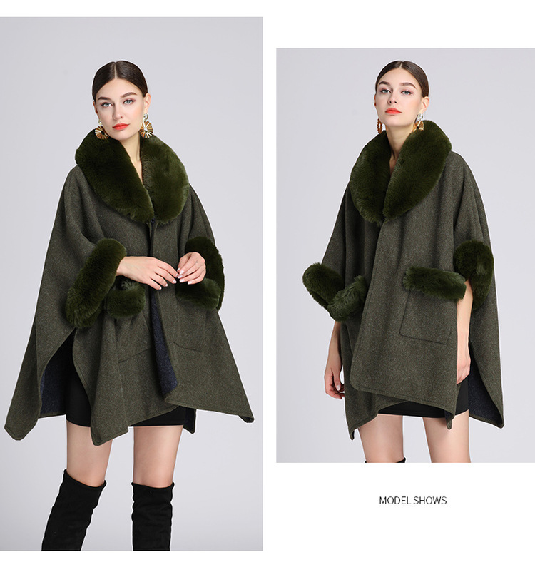 Mantella con colletto in lana, grande, ampia, in lana, cardigan donna_voghion.com