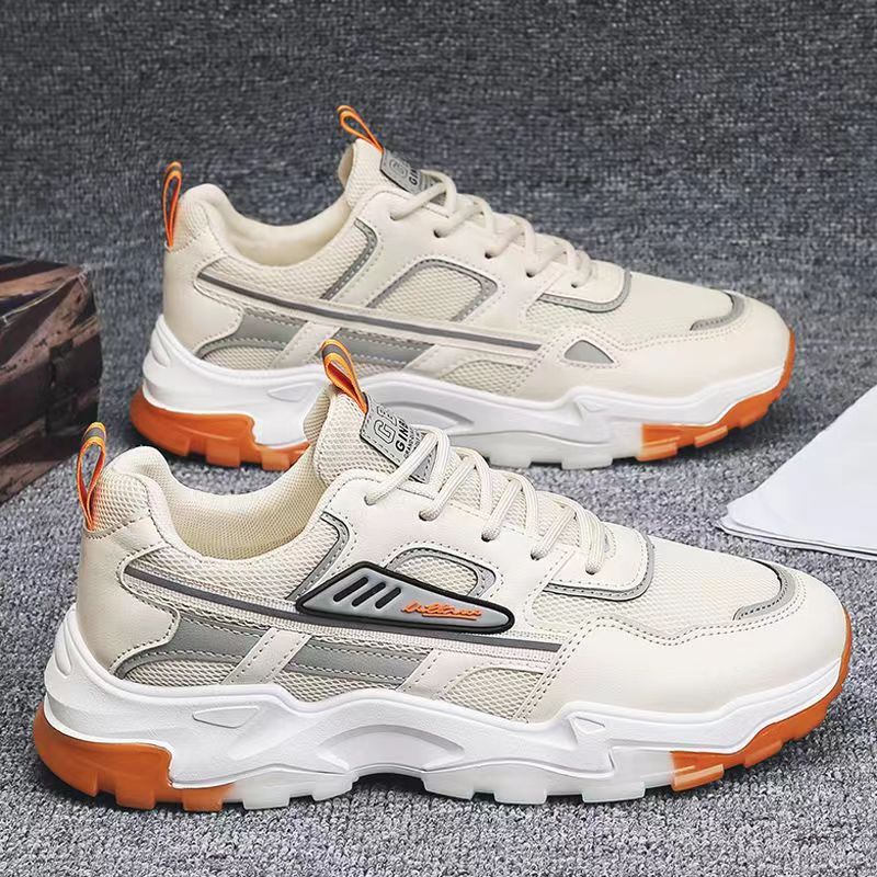 運動鞋男士2023新款時尚休閒老爹鞋潮流透氣跑步鞋韓版厚底學生鞋