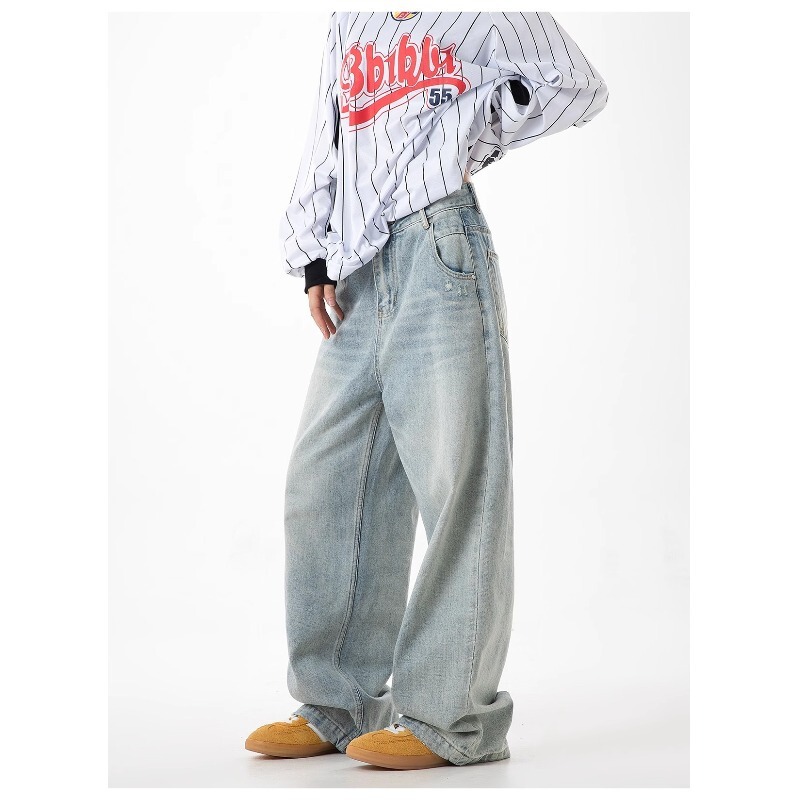 American Retro Loose Jeans for Men and Women 2025 New Straight Wide-Leg Cargo Pants Casual Pants Niche Straight-Leg American Retro Loose Jeans for Men and Women 2025 New Straight Wide-Leg Cargo Pants Casual Pants Niche Straight-Leg