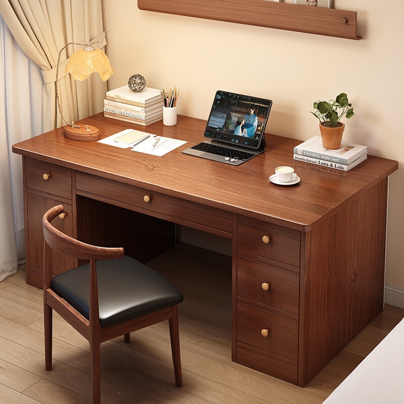 Computer Desk, Simple Desktop Office Desk with Drawers, Home Student Writing Desk and Chair, Bedroom Rental House Table Computer Desk, Simple Desktop Office Desk with Drawers, Home Student Writing Desk and Chair, Bedroom Rental House Table