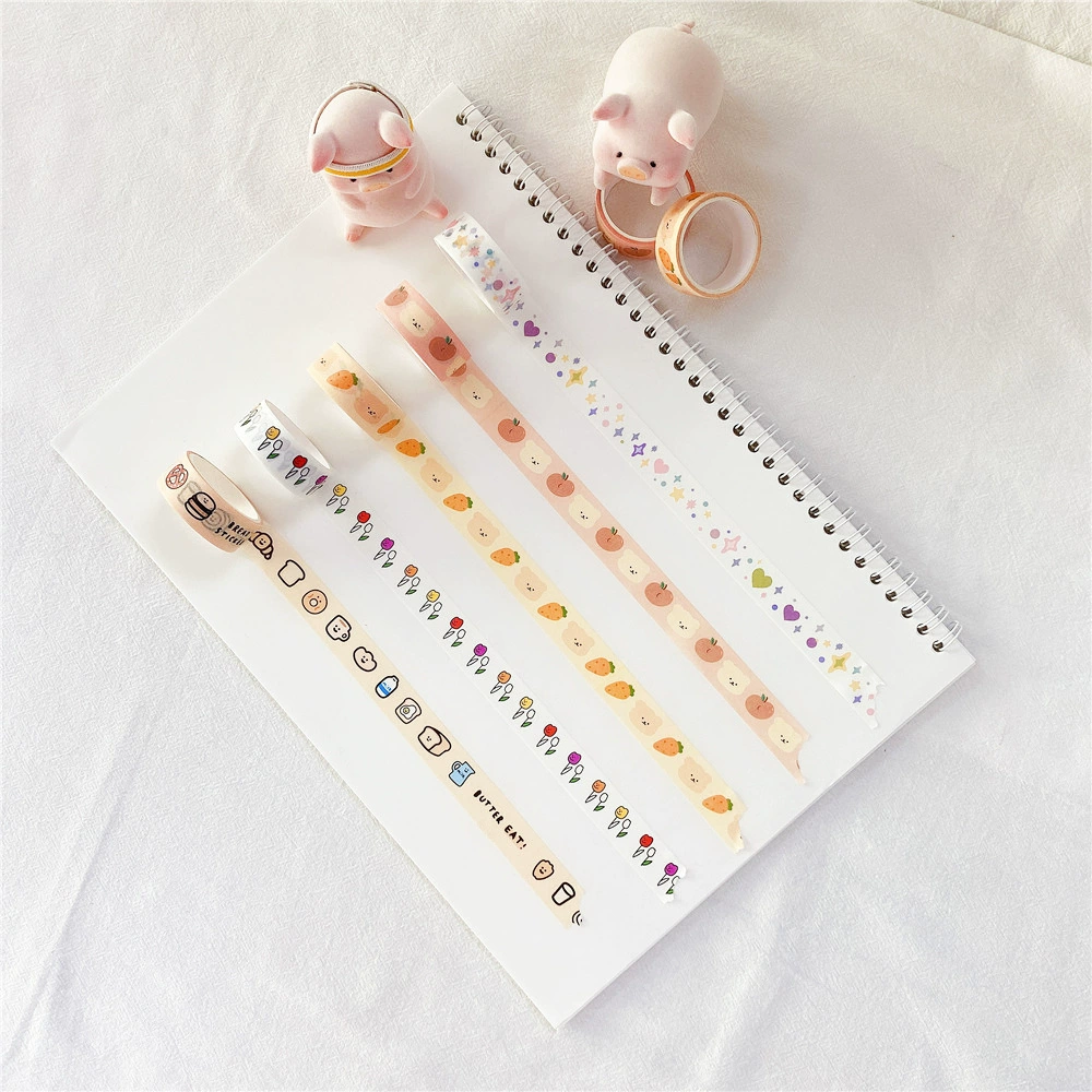 Cute paper tape, cartoon colour map, South Korea, with little bears, handmade, scheduler