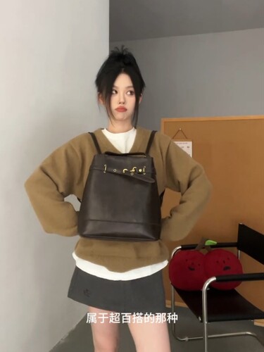 Retro backpack 2026 autumn and winter new fashionable Korean niche tote bag all-match large-capacity shoulder bag