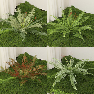 Simulated Plant Feel Soft Rubber Green Plant Fern Wall Accessories Fern Persian Grass Plastic Landscaping Green Leaves Wholesale