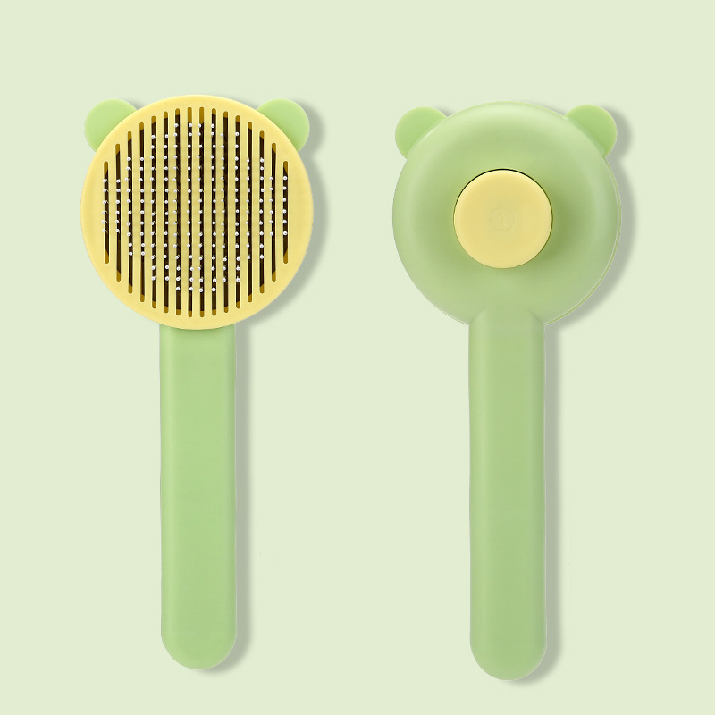곰 머리 떠있는 머리 빗 (녹색)