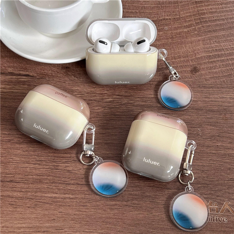シンプルinsグラデーションぼかし適用airpods4世代保護カバー二世代3世代pro2アップルbluetoothイヤホンケース|undefined