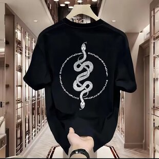 Men's High-end Trendy Short-sleeved T-shirt 2025 Summer New Loose Casual T-shirt Youth All-match Top Clothes