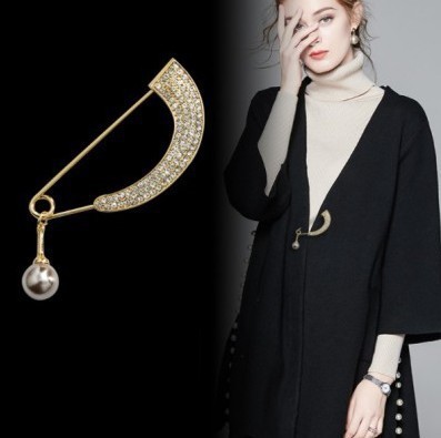 Perlen Brosche Für Damen Dekoratives Accessoire Für Strickjacken_voghion.com