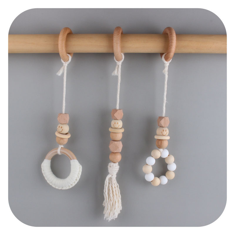 DIY bebé creativo algodón tejido molar juguetes nuevo Smiley haya hilo de algodón mordedor decoraciones de la habitación de los niños