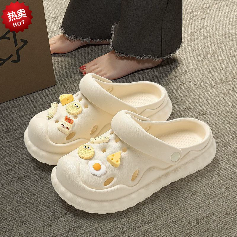 Ступать на фекалии тапочки женские летом носить милые внутренние дома нескользящие домашние туфли на толстой подошве пара пещерных туфель летом
