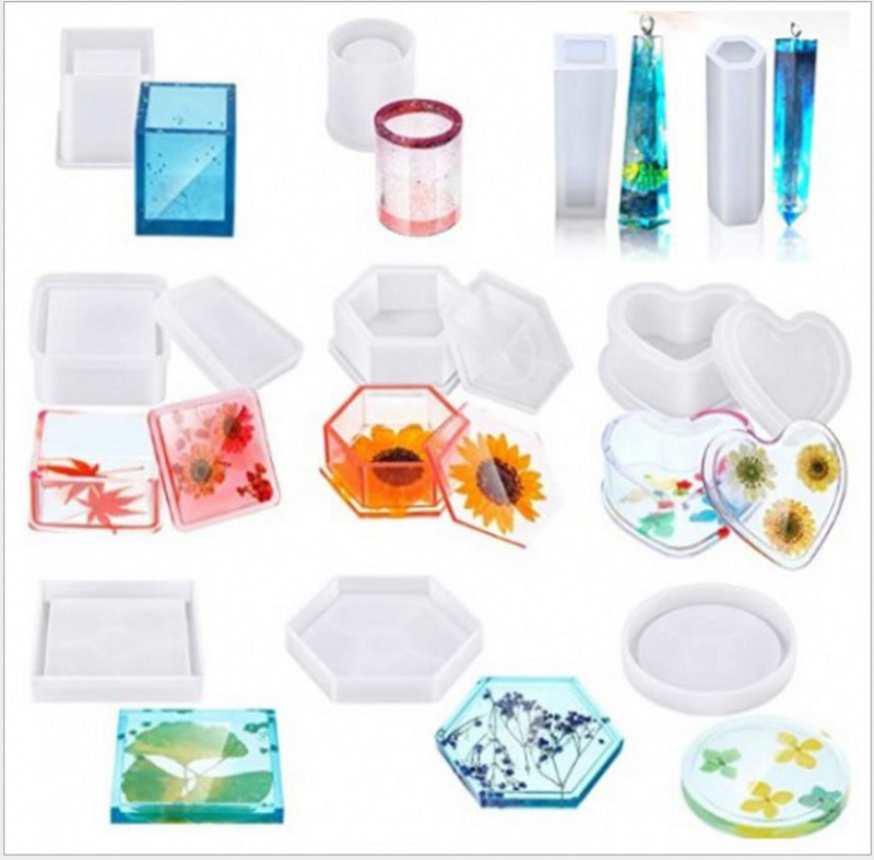 斯可立体球形圆柱硅胶镜面模具 水晶柱吊坠树脂diy滴胶饰品套装