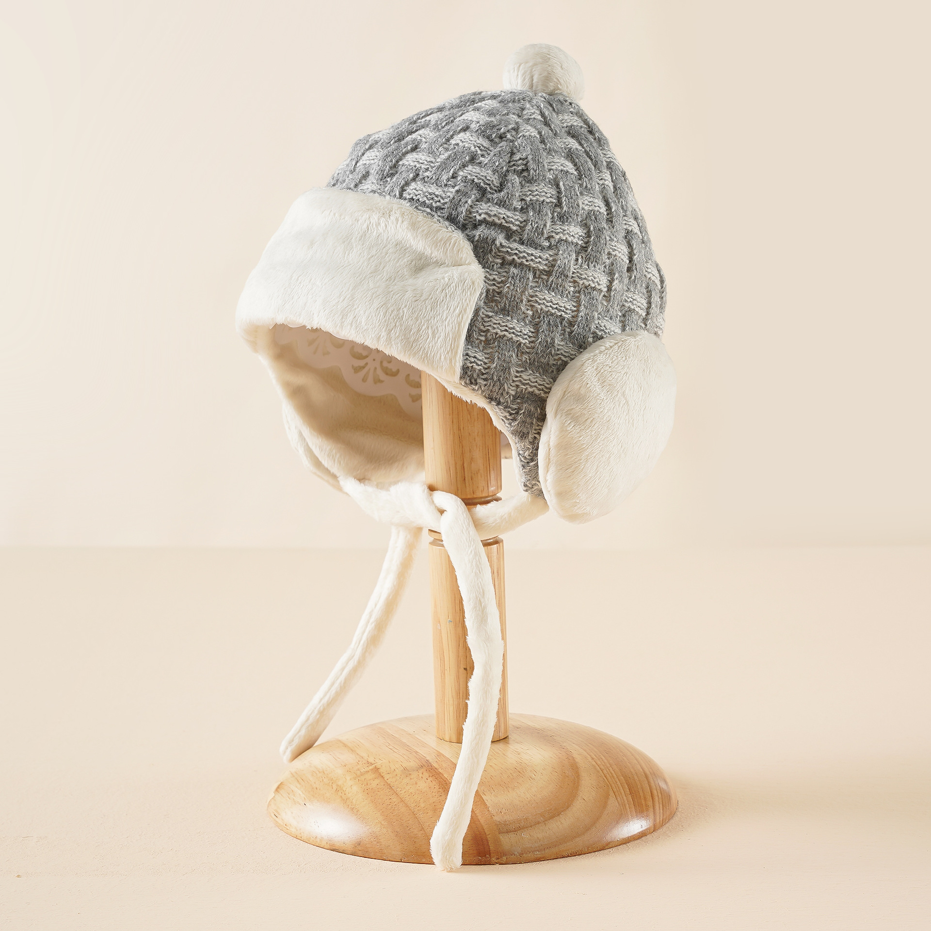 El otoño y el Invierno de Los Niños color mezclado cálido estilo Coreano moda los hombres del bebé sombrero lana lindo y hermoso