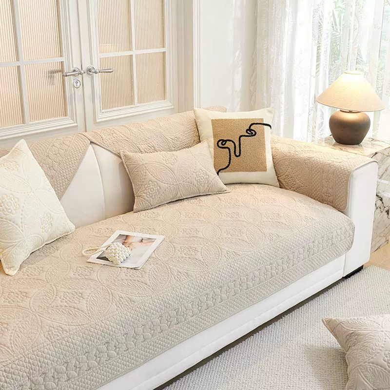 Beige sofa, universal non-slip modern pillow