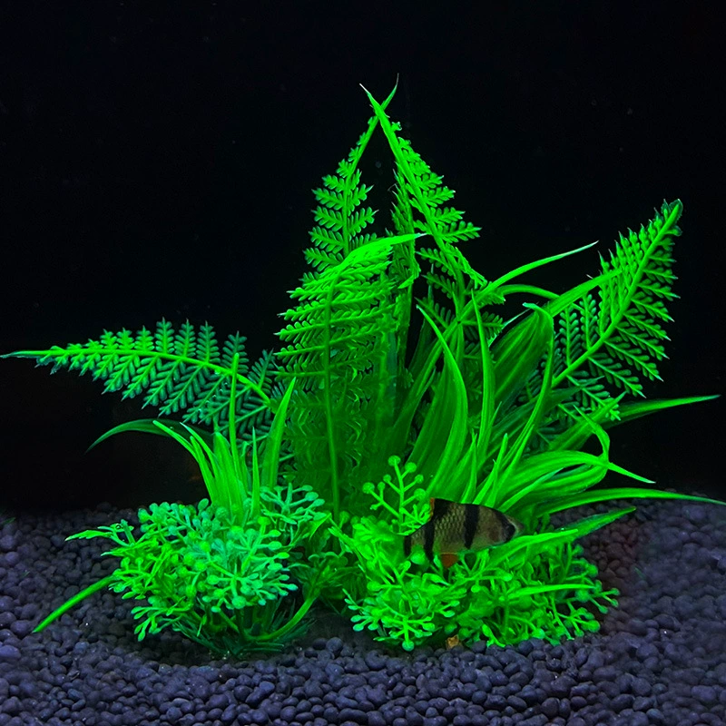 [鱼缸造景摆件塑料仿真水草假海草跨境水族箱装饰植物水族用品]