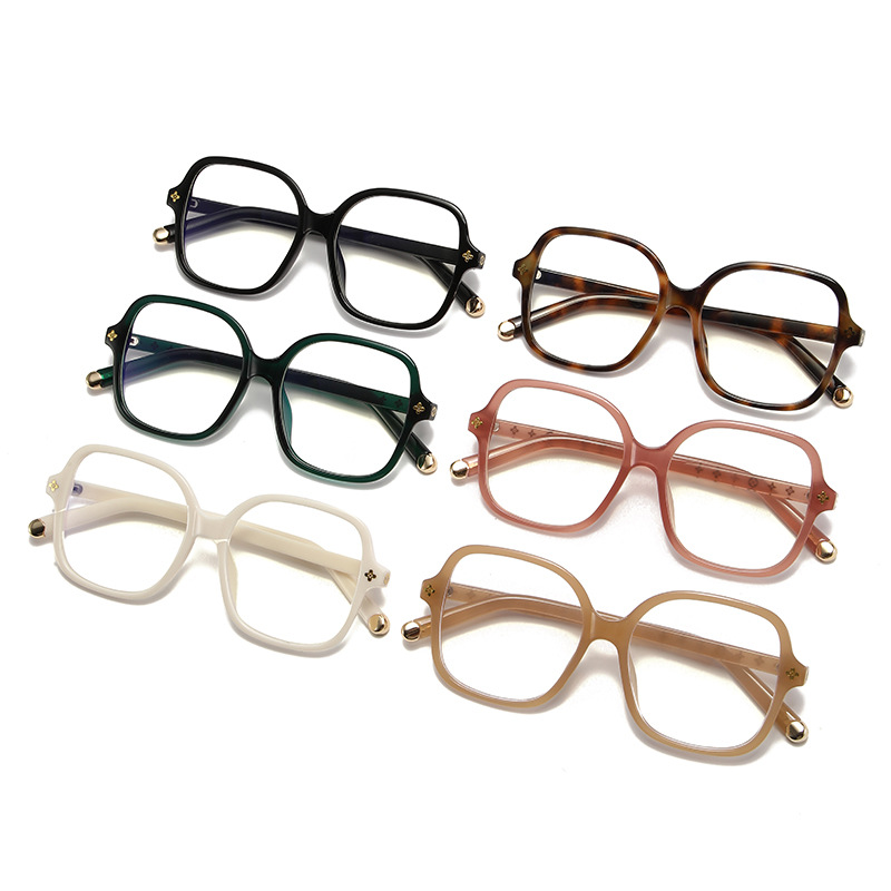 Gafas de montura grande de moda, montura de gafas, sin montura, estudiante de cuello blanco, personalidad, fábrica retro simple, protección ocular al por mayor