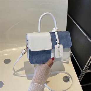This year's fashion stitching texture handbag 2023 summer commuter western style shoulder messenger bag small square bag fashion