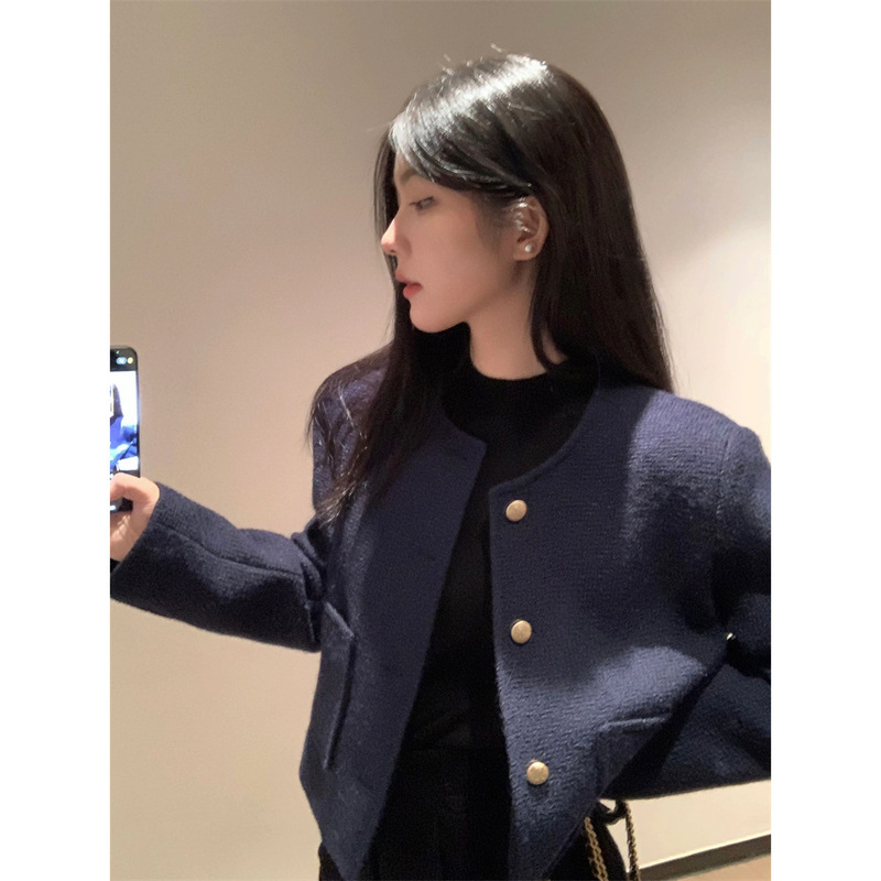 法式复古气质小香风长袖外套女秋季高级新款小众短款宽松显瘦上衣|undefined