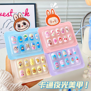 Creative new luminous nail stickers cute cartoon children nail art girl heart children gifts gifts prizes wholesale
