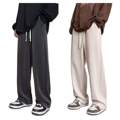American corduroy pants for men, spring and autumn, loose dragline large size straight pants, fashion brand, fashionable casual pants for men