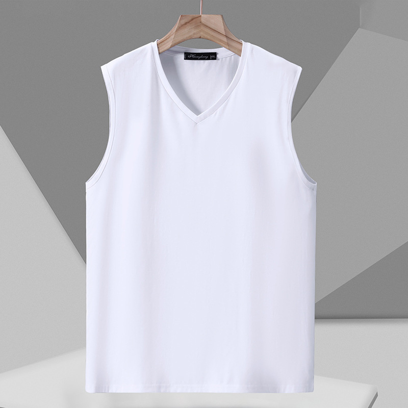 2025 New Summer Youth Men's Vest T-Shirt Trendy V Neck Plus Fat Plus Size Summer Printed Cotton T-Shirt Loose 2025 New Summer Youth Men's Vest T-Shirt Trendy V Neck Plus Fat Plus Size Summer Printed Cotton T-Shirt Loose