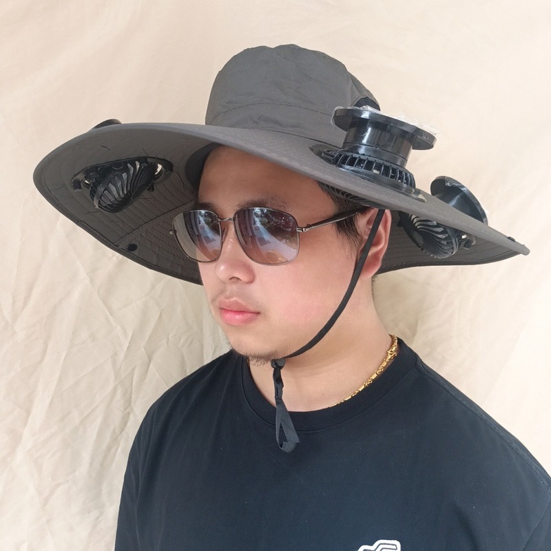 夏ソーラーファンキャップ屋外登山 + USB 充電サンシェード帽子大人の釣り帽子ファン付き日焼け止め帽子|undefined