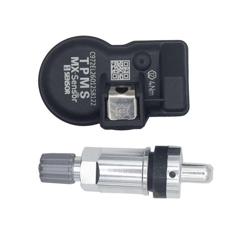 Sensor de presión de neumáticos programable TPMS, tipo universal, 315-433MHz, doble frecuencia, integrado, metal plateado, modelo antiguo